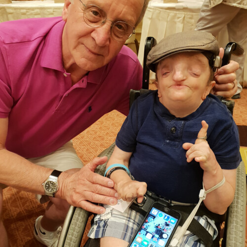 Author Harry Bird and friend at a Children's Craniofacial Association event
